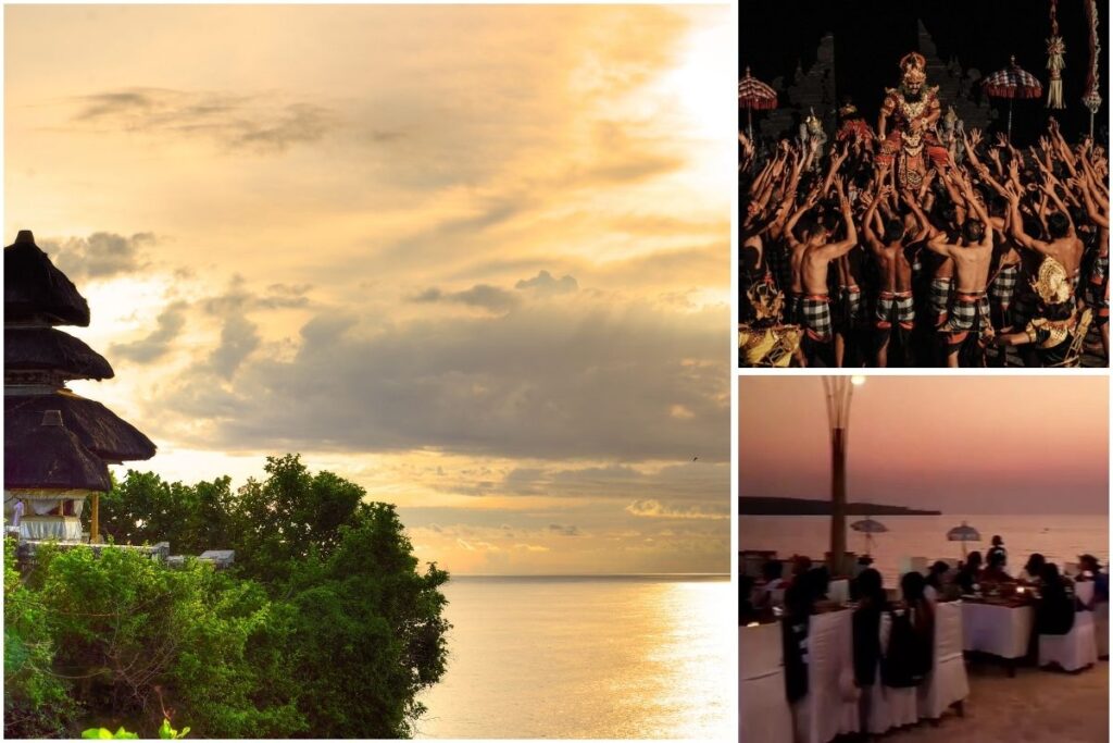 Bali Tour Package 3 Days 2 Nights :  Uluwatu Sunset, Kintamani Volcano & Temple Wonders
Arrive in paradise and end your day with a fire lit sunset over the Indian Ocean
Begin your Bali adventure with a warm airport welcome and head straight into the island’s rich culture and stunning landscapes. Your first stop is Uluwatu Temple, a majestic sea temple perched on a cliff overlooking the Indian Ocean. As the sun dips below the horizon, witness the dramatic Kecak Fire Dance, a traditional Balinese performance that captivates with rhythmic chants and hypnotic storytelling. Conclude your first day with a romantic seafood dinner on the beach at Jimbaran Bay, where the ocean breeze and candlelit ambiance set the perfect tone for your Bali getaway.