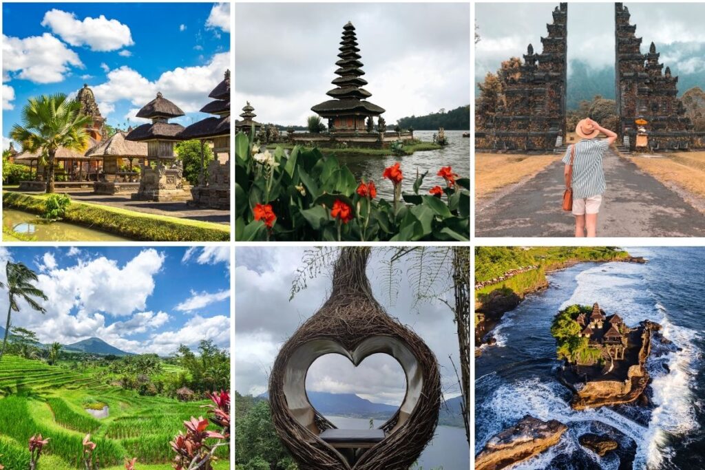 Northern Temples, Lakes, and Rice Terraces
Temple serenity, lakeside magic, and mountain vibes. Snap the Handara Gate shot, gaze at Ulun Danu Temple, wander Jatiluwih’s endless green, and close the day with a sunset at Tanah Lot
Today’s journey begins with a visit to Taman Ayun Temple, a royal family temple surrounded by lotus ponds and gardens. We continue to the cool mountains of Bedugul to visit the floating Ulun Danu Beratan Temple on the lake, a symbol of serenity and Balinese spirituality.
Next, we make a stop at the picturesque Handara Gate, perfect for that Instagram-worthy photo. Then head to Wanagiri Hidden Hill, a scenic viewpoint with whimsical photo spots and panoramic lake views.
Enjoy the natural beauty of Jatiluwih Rice Terrace, a UNESCO World Heritage Site famous for its traditional subak irrigation system. The day concludes with a majestic sunset at Tanah Lot Temple, standing on a sea rock formation and offering one of Bali’s most magical views. Return to your hotel for rest.